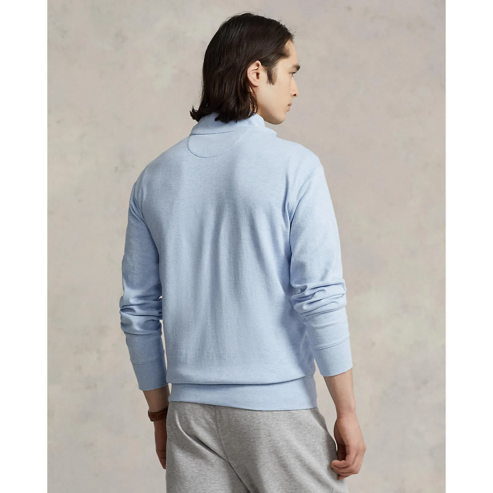 Polo Ralph Lauren - Luxury Jersey Quarter Zip Sweatshirt - Blue Heather