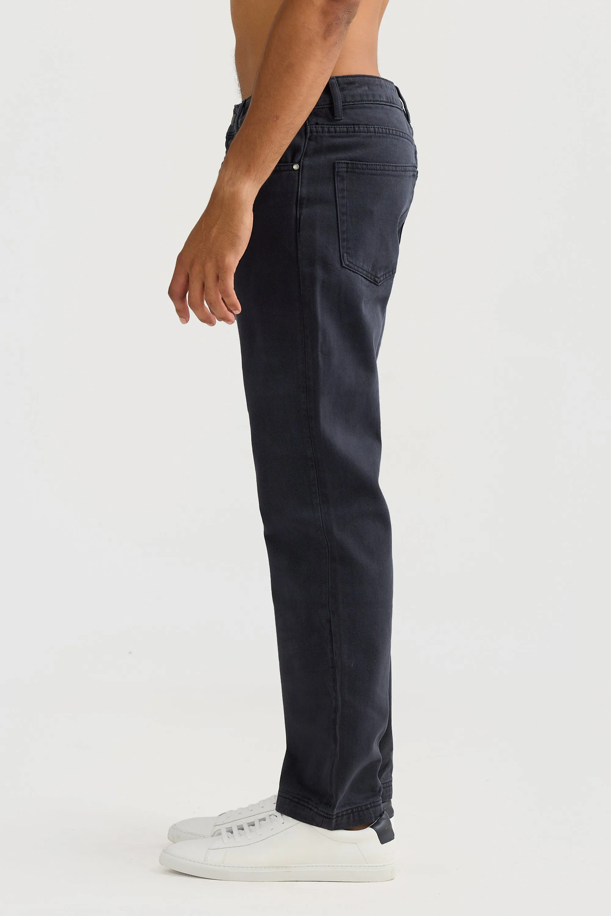 Straight Twill Pants Navy