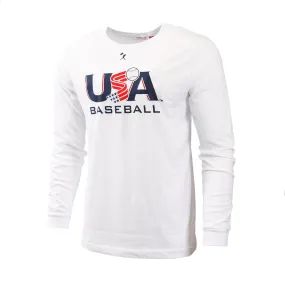 USA x Baseballism Long Sleeve White Traditional Tee