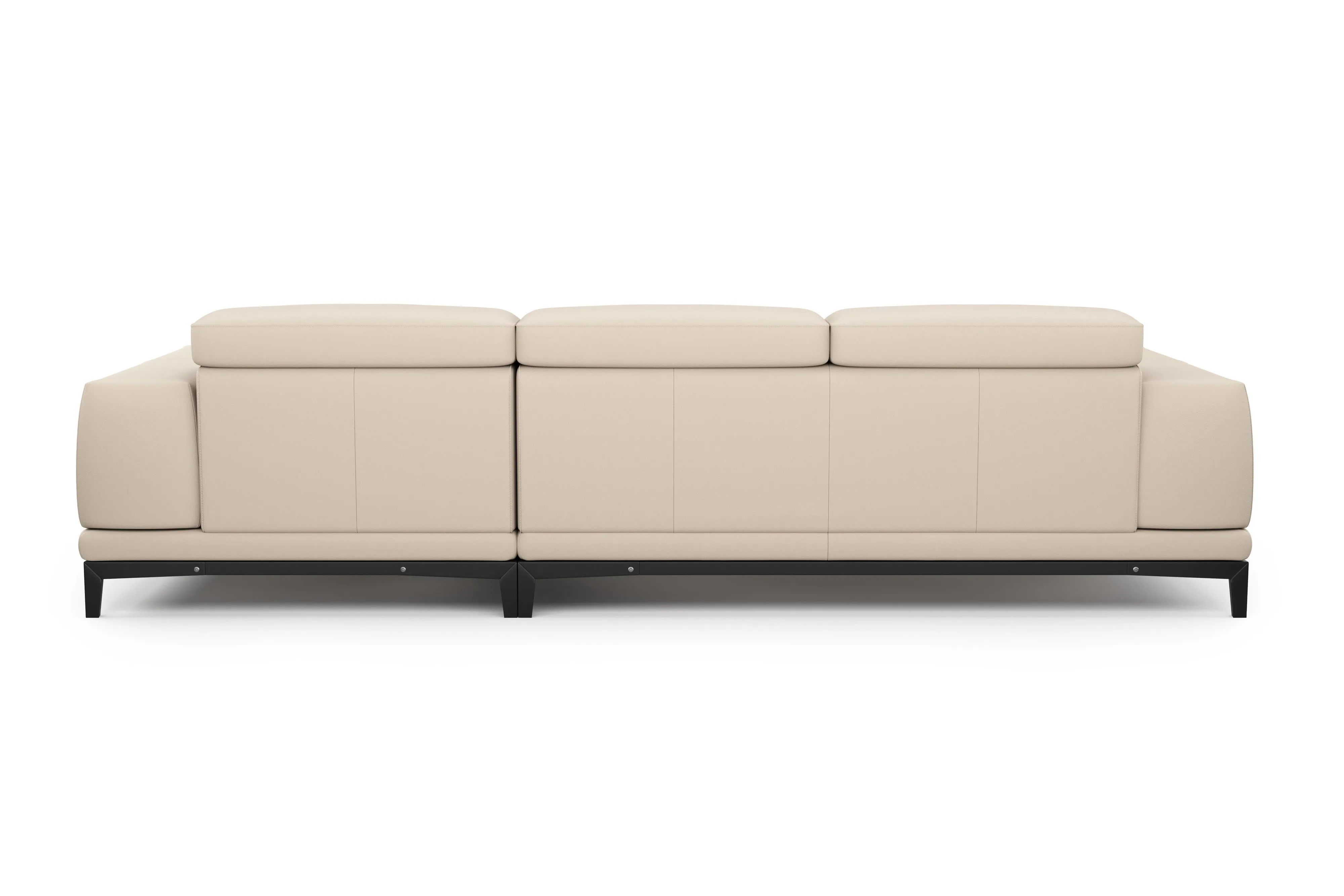 Valencia Valletta Top Grain Leather Three Seats with Right Chaise Sofa, Beige