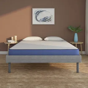 Velvette Upholstered Bed (Grey)   Plus Memory Foam Mattress (Queen)