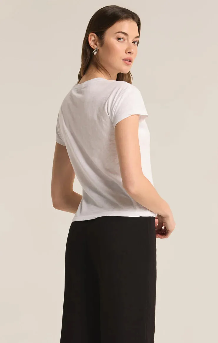 White Modern Slub Tee